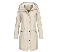 MOKBAY Pluie de Longue Long Sport de Travail Veste Noire Femme À Capuche Imperméable avec Capuche Parka Pluie Beige Manteau Noir Vestes de Randonnée Anti-Pluie Femme Beige M