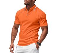 MOKBAY Polo 3XL Running Manches Courtes Fitness Graphic Golf XXL Col Mao Uni Polos Chemise Homme Manche Courte Safran Tee-Shirt T Shirt Homme Blanc Mes Commandes Safran XXL