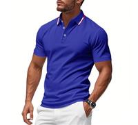 MOKBAY Polo Securite Homme Musculation XL Bleu Royal Sport Manche Courte Tshirt Col Mao de Travail Vetement Homme Marque Uni Mes Commandes Slim Fit Polo Tee Shirt Personnalisé Bleu Royal XL