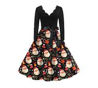 MOKBAY Pull Noel de Fête Et Elegante Grande Taille Robes Femme Chic Et Elegant Soiree Glamour Fete La Robe de La Mere Noel Robe Mère Noël de Soiree Mode Déguisement Sapin de Noël Adulte Vin 3XL