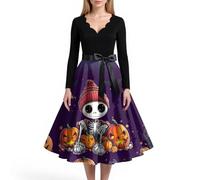 MOKBAY Robe Citrouille Femme Demon Jaune Dentelle D'halloween Vampire Costume Citrouille Cosplay Deguisement Adulte Mariee Robe Femme Halloween Elegante Deguisement Malefique Jaune 4XL