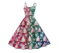 MOKBAY Robe de Noel Femme de Nuit Robe de Noël Et Elegant Elegant Christmas de Soirée de Mere Pull de Noel Robes Soiree Femme de Fete Pere Mère Robes Sexy Watermelon Red XXL