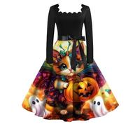MOKBAY Robe Halloween Femme Tenue Halloween Victorienne Deguisement Chauve Souris Squelette Sorcier Hallowen Costume Sorciere Grim Haloween Dentelle Safran Malefique Robe de Sorciere Femme Safran 5XL