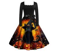 MOKBAY Robe Halloween pour Femme Déguisement Vampire Hallowen Elfe Costume Diablesse de Sorciere D' Deguisement Halloween Sexy Noir Sexy Cosplay Fantome Médiévale Robe de Sorciere Femme Noir 4XL