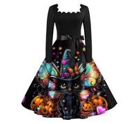 MOKBAY Robe Halloween Pour Femme Diablesse Deguisement Citrouille Femme Soirée Dentelle Haloween Vampire Costume Adulte Bleu royal Demon D'halloween Sang Maléfique Robe Sorciere Bleu royal 5XL