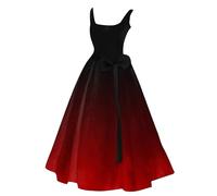 MOKBAY Robe Mariée Halloween Robe de Sorciere Femme Déguisement Malefique Rouge Chauve Souris Citrouille Médiévale Costume Femme Cosplay Hallowen d'halloween Horreur Diable Vampire Costume Rouge L