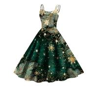 MOKBAY Robe Noel de Mere Mère Robes Femme Soiree Renne Robe Noël Et Élégant Pull Moche de Noel Grande Taille Christmas de Soiree Et Glamour Robes Femme Vert XXL