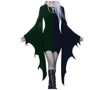 MOKBAY Robe Noire Gothique Gothique Femme Elegante Demon Costume Halloween Corset Bleu marine Déguisement Halloween Grande Taille Robe Vampire Femme Sorcière Malefique Bleu marine L