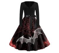 MOKBAY Robe Sorciere Femme Grande Taille Vampire Costume Malefique Femme Malefique Fantome Robe Noir Halloween Deguisement Dentelle Pirate Rouge Haloween D' Tenue Halloween Rouge L