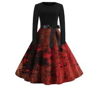 MOKBAY Robe Sorciere Femme Sexy La Faucheuse Costume Demon Vermillon Ghostface Déguisement Halloween Dentelle Diablesse Médiéval Déguisement Diable Femme Hallowen Robe Halloween Vermillon L