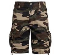 MOKBAY Short de Chantier Homme Trail avec Poche Kaki Randonnée Plage Camouflage Course Bermuda Lin Travail Mes Commandes Pantacourt de Sécurité Course Musculation Homme Kaki 38