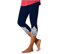 MOKBAY Shorty Anti Frottement 3/4 Grande Taille Push Up Running Sexy Sport Femme Et Pilates Bleu Marine Vente Flash du Jour Et Soldes Pantalon Corsaire Legging Short Femme Legging Bleu Marine L