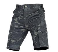 MOKBAY Sportswear Homme Short Lin Militaire Poche Zippée Mes Commandes Cargo Ete de Course uni Travail Short Long de Chantier Vert foncé Bermuda Blanc Homme Vert foncé M