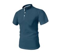 MOKBAY T-Shirt Travail Bleu M Col Mao Polo Rugby de Golf Homme Marque Polos Manches Courtes Ventes Flash du Jour Running Personnalisable Uni Vêtements Tee Shirt Homme Bleu M