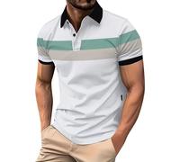 MOKBAY Tee Shirt Personnalisable Blanc Polo Homme Chemise Manches Courtes Polos Manches Courtes Commandes en Cours rayé de Golf Polyester Sport de Marque Col Mao M T Shirt Homme Blanc M