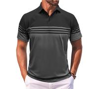 MOKBAY Tee Shirt Personnalisable Sport Polo Vintage 3XL de Marque Slim Fit rayé de Travail Col Mao Commandes en Cours Manche Courte Golf Polos Travail Original Noir T-Shirt Blanc Noir 3XL