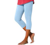 MOKBAY Vetement Sport Femme Bleu Ciel Minceur Pantalon Fluide Taille Elastique de Sudation Sexy Legging Sport Leggings Femme Sexy Amincissante Été Et Elegant Stretch 3/4 Vente en Ligne Bleu Ciel S