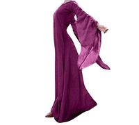 MOKBAY Votre Compte Cosplay Femme Halloween Costume Hippie Deguisement Sorciere Robe De Noel Longue Sorciere Tenue Festival Femme Medusa Robe Medievale Gothique Robes(Violet,5XL) B1