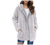 MOKBAY Votre Compte Manteau Femme Hiver Pas Cher Tendance Grande Taille Duffle Coat Femme Travail Mode Manteau Hiver Hoodie Manteau Grossesse Hiver avec Poche Confortable Pull Funky 1# Gris M