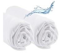 Mokee Lot de 2 Drap Housse Impérmeable 2 en 1 pour Couffin Bébé - Protège Matleas Imperméable pour Nouveau-né - Alèse Couffin Bebé en Jersey de Coton (30 x 70 cm)