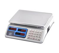 MOKEKA Balance électronique professionnelle 40 kg - Écran LED, haute précision, plat en acier inoxydable, batterie rechargeable, balance de banc adaptée pour l'alimentation et le commerce,