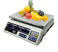 MOKEKA Balance électronique professionnelle de comptoir 40 kg avec écran LCD et plateau en acier inoxydable - Idéal pour les aliments, la cuisine, le commerce, batterie rechargeable