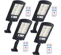 MOKEKA Spot Extérieur LED Solaire 240 LED, Lampe avec Détecteur de Mouvement et Télécommande, 3 Modes Réglables, Etanchéité IP65, Parfait pour Jardin, Terrasse, Entrée, Garage (Pack de 4)