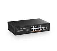 mokerlink 10 Port PoE Switch, 8 PoE+ 100 Mbps, 2 Fast Ethernet Uplink, 96W 802.3af/at, Métal, sans Ventilateur, Plug & Play Visiter la Boutique