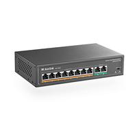 MokerLink 10 Ports PoE Switch with 8 Port PoE+, 2 Fast Ethernet UpLink, 100 Mbps, 120 W 802.3 AF/at PoE, Fanless Plug & Play Network Switch