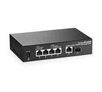 MokerLink 10G Easy Web Managed Switch, 4x2.5G, 1x10G RJ-45 Base-T, 1x10G SFP, Support LACP/VLAN/QOS/IGMP, Metal Web Managed Fanless Network Switch