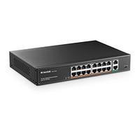 MokerLink 16 Ports PoE Gigabit Switch , 2 Gigabit Uplink, 250W IEEE802.3af/at, Commutateur Ethernet Plug and Play Non Géré Monté en Rack