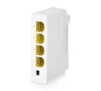 MokerLink 4 Port Gigabit PoE Extender, IEEE 802.3 AF/at PoE Repeater, 10/100/1000Mbps, 1 PoE in 3 PoE Out, Wall & Din Rail Mount POE Passthrough Switch