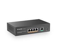 MokerLink 5 Port Gigabit PoE Switch, with 4 Ports PoE+ 1000Mbps, 78W IEEE802.3af/at, Plug and Play Non Géré, Métal Robuste, sans Ventilateur