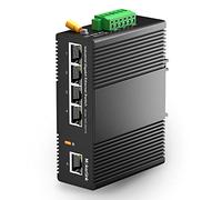 mokerlink 5 Ports Gigabit Ethernet Switch Industriel sur Rail DIN, Capacité de Commutation de 14 Gbit/s, Commutateur Réseau Non Géré Classé IP40 (-40 à 185°F), avec Alimentation