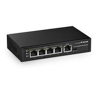 MokerLink 5 Ports Gigabit PoE Passthrough Switch, IEEE 802.3af/at PoE Repeater, 100/1000Mbps, 1 PoE in 4 PoE Out, Wall Mount, PoE Extender/Injector/Network Extender Three in One…