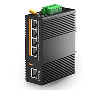 mokerlink 5 Ports PoE Gigabit Ethernet Switch Industriel sur Rail DIN, Alimentation PoE+ de 60W, Capacité de Commutation de 14Gbit/s, Non Géré IP40 (-40 à 185 °F), avec Alimentation