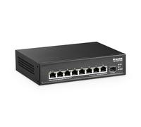 MokerLink 8-Port 2.5G PoE Switch with 10G SFP+ Slot, 8 Base-T 2.5G Ports, 10/100/1000 Mbps Compatible, IEEE8023af/at PoE 120 W, Metal Ungested Fanless Small Network Switch