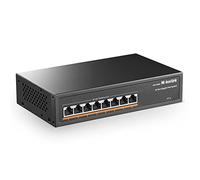 MokerLink 8 Port Gigabit PoE Switch, 8 PoE+ Ports 1000Mbps, 802.3af/at 120W, Plug and Play Non Géré, Métal Robuste, sans Ventilateur