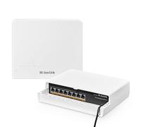 mokerlink 8 Port Outdoor Gigabit PoE Switch, 8 PoE+ Ports 1000Mbps, 802.3af/at 120W, Weatherproof Fanless Unmanaged Plug and Play