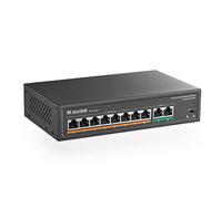 mokerlink 8 Port PoE Switch, 2 Gigabit Uplink, PoE Plus 802.3af/at, Alimentation intégrée de 120W, 250 mètres, Metal Plug & Play