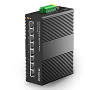 mokerlink 8 Ports Gigabit Ethernet Switch Industriel sur Rail DIN, Capacité de Commutation de 16 Gbit/s, Commutateur Réseau Non Géré Classé IP40 (-40 à 185°F), avec Alimentation