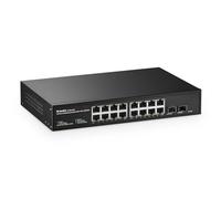 MokerLink Commutateur Ethernet 16 ports 2,5 Gigabit avec 2 ports SFP+ 10 G, 16 ports RJ45 2,5 G compatibles 10/100/1000 Mbps, commutateur réseau Rackmount sans ventilateur en métal non