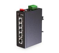 MokerLink Commutateur Gigabit industriel à 5 ports, 4 ports 100/1000 Mbps, liaison montante 1 Gigabit, taille mini, rail DIN en métal et commutateur Ethernet mural