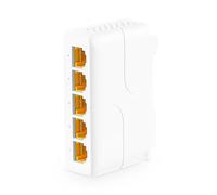 MokerLink Extender Gigabit PoE 5 ports, IEEE 802.3 af/at/bt 90 W PoE, 10/100/1000 Mbps, 1 PoE en 4 PoE Out, mur & Din Rail Mount POE Passthrough Switch