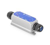 MokerLink IP67 Outdoor 2 Port Gigabit PoE Extender, IEEE 802.3 AF/at/BT PoE Repeater 90W, 10/100/1000Mbps, 1 PoE in 1 PoE Out, Wall Mount Metal Waterproof POE Passthrough Switch