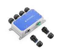 MokerLink IP67 Outdoor 5 ports Gigabit PoE Extender, IEEE 802.3 af/at/bt PoE Repeater 90W, 10/100/1000Mbps, 1 PoE in 4 PoE Out, montage mural métal étanche POE passsthrough switch