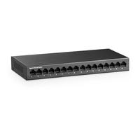 MokerLink Switch Gigabit Ethernet, 16 ports, montage en rack métallique sans ventilateur, plug and play non géré, switch réseau