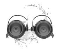 Mokeum Casque sans fil Bluetooth 5.3, IPX5 étanche, annulation du bruit, pour course et sport, avec microphone intégré (Noir)