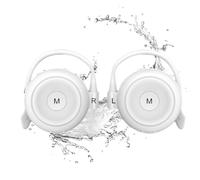 Mokeum Écouteurs sans fil Bluetooth 5.3, écouteurs ouverts IPX5, étanches, suppression du bruit, course à pied, sport, écouteurs Bluetooth sans fil avec microphone intégré (blanc)