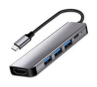 Mokeum Hub USB C Adaptateur Multiport, 5 in 1 Adaptateur USB C Adaptateur avec 4K HDMI, 3 USB 3.0, 85W PD Charging, Hub USB C Compatible avec MacBook Pro/Air, MateBook,Notebook, etc